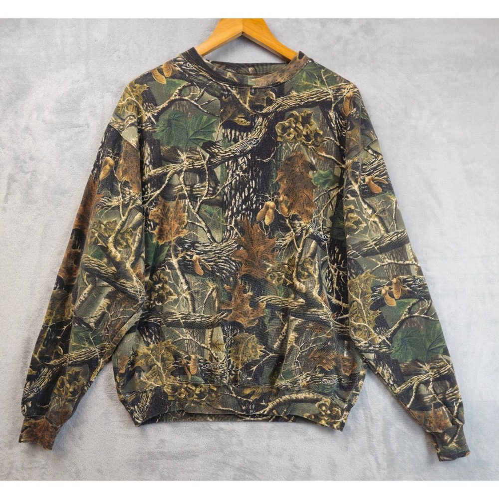Vintage Cabela's Seclusion 3D Camo Crewneck Sweatshirt Mens XL Pullover Hunting